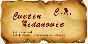 Cvetin Midanović vizit kartica